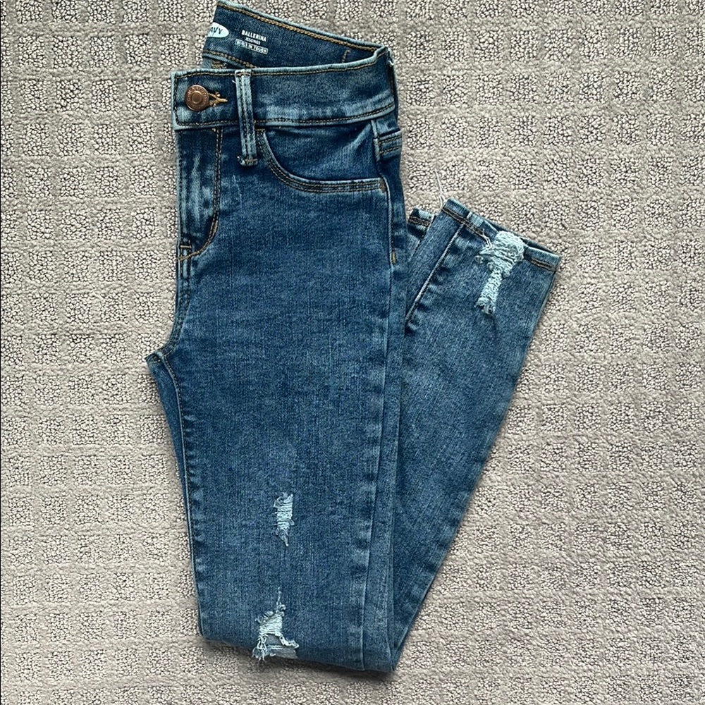 Old Navy Girls Ballerina Distressed Blue Jegging Size 10